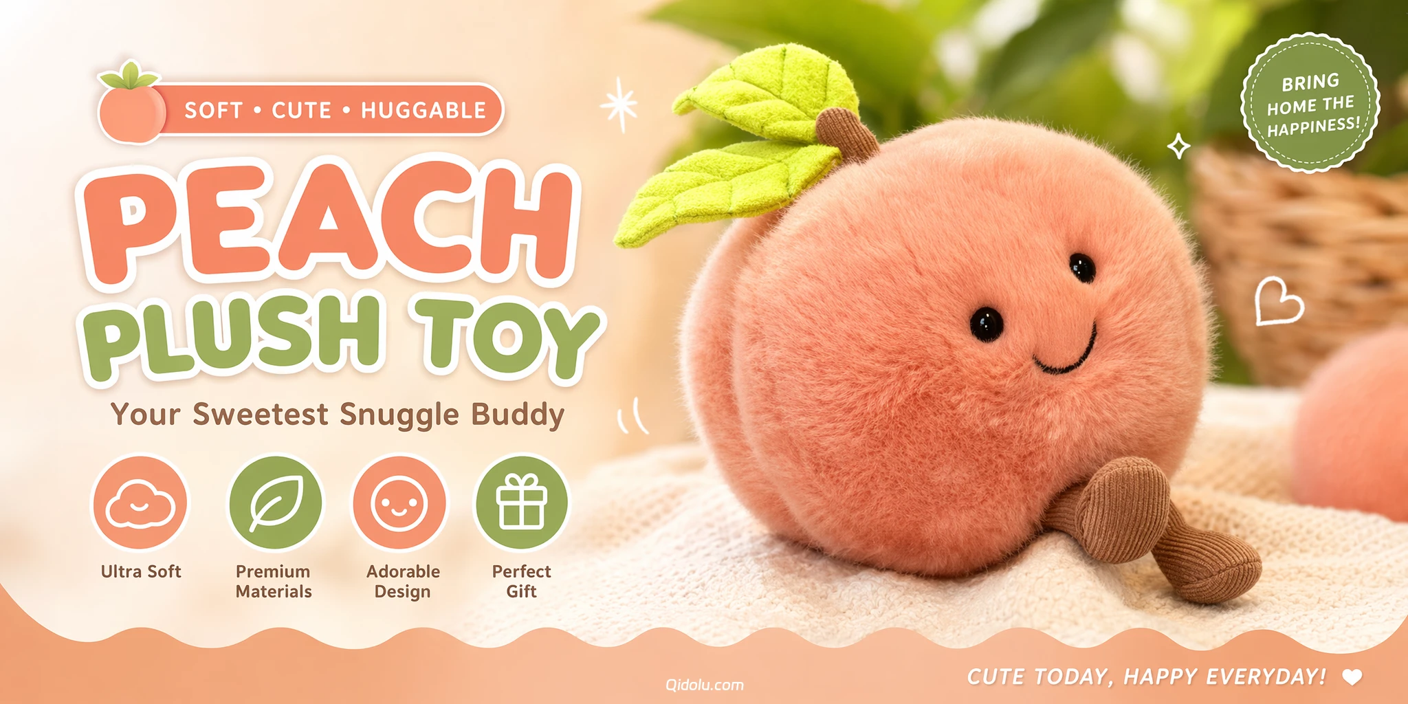 Sweet Healing Companion — Peachy Plush Toy