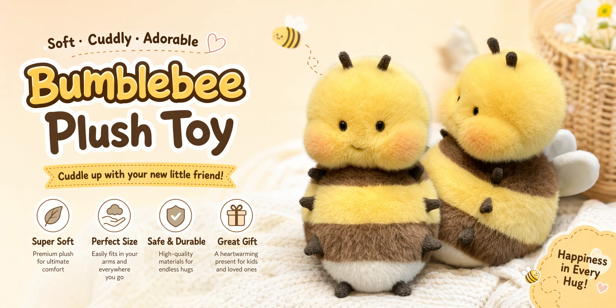 Sweet & Adorable Little Guardian — Bee Plush Toy