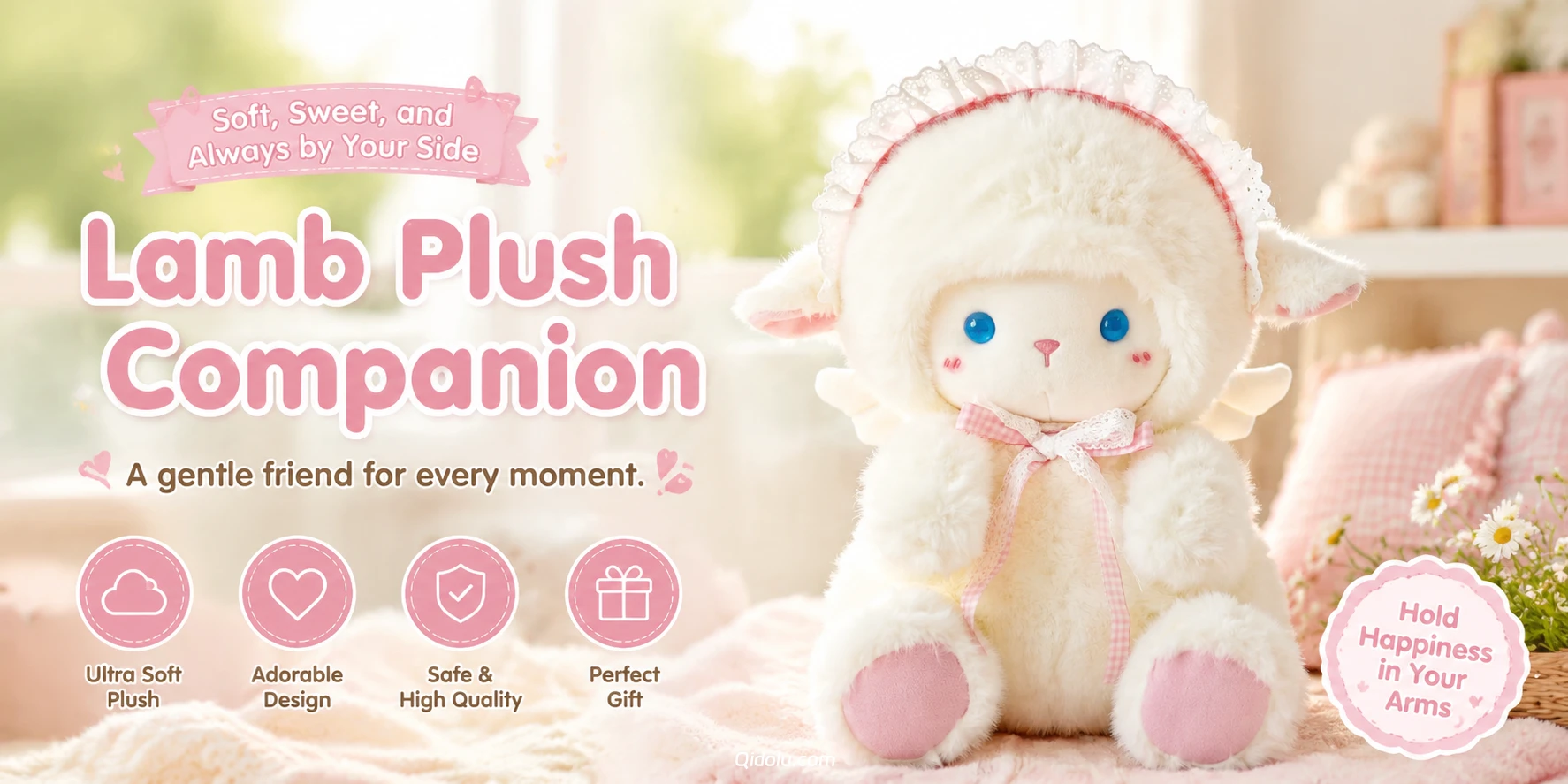Dreamy Lace Lamb — “MianMian” Healing Plush Toy