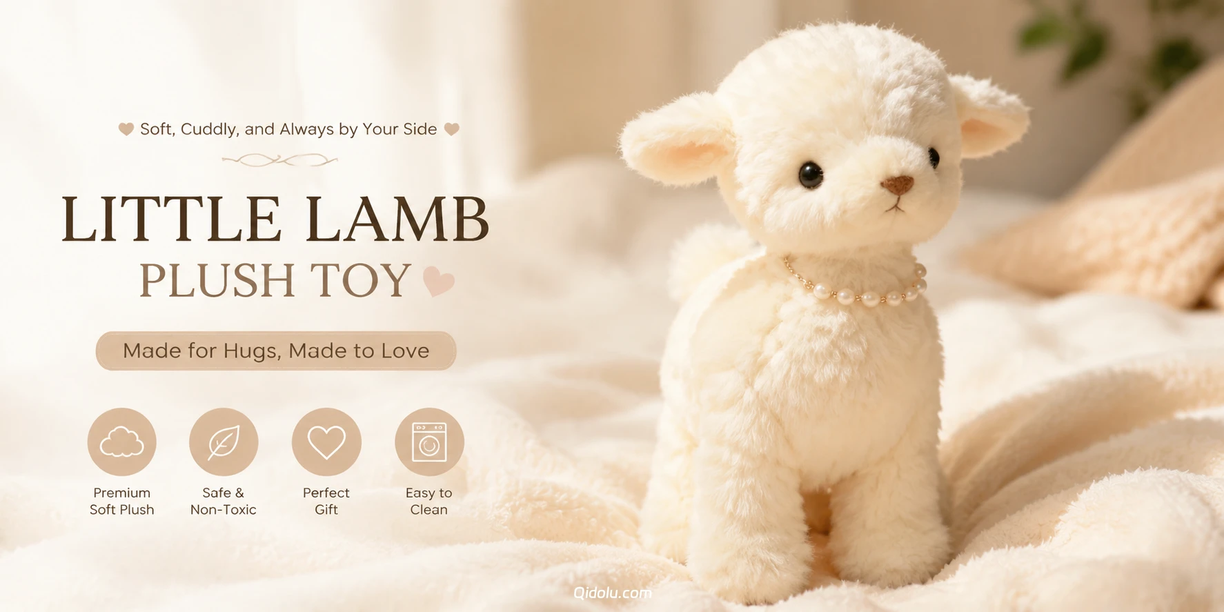 Elegant Pearl Lamb — “ZhenZhen” Plush Toy