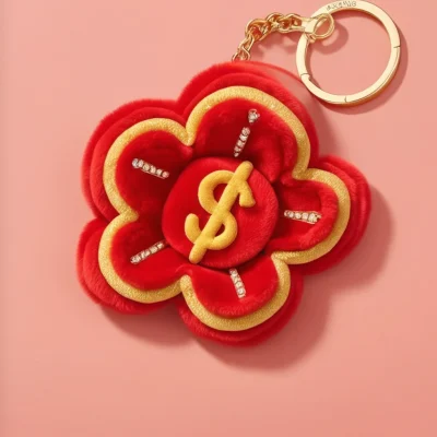 The “Lucky Fortune Flower” Plush Keychain – A Bestseller Blending Eastern Aesthetics with Western Pop Culture