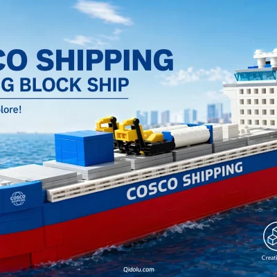 True-to-Life! 1-Meter COSCO Shipping Container Ship – A Massive Building Block Masterpiece