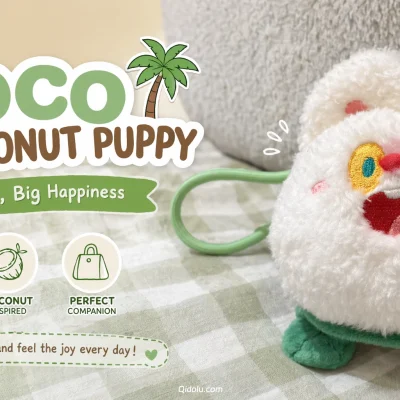Energetic Cheerful Bear — “Happy Nut” Plush Pendant