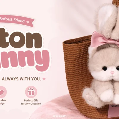 Girlish Dreamy Bag Charm — “Cotton Bunny” Plush Pendant