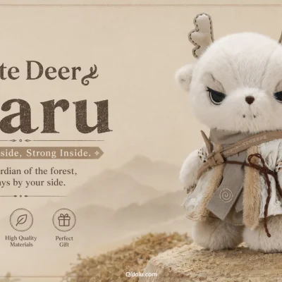 Tsundere Forest Guardian — “White Deer Maru” Plush Toy