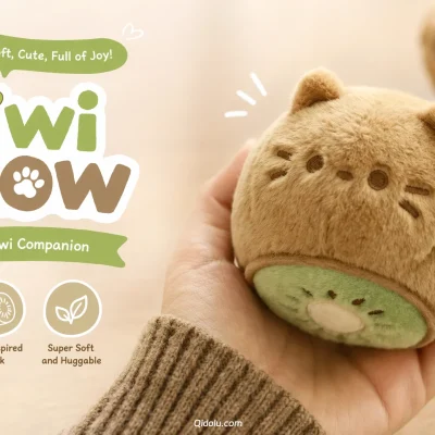 Palm-Sized Healing Jelly — “Kiwi Meow” Plush Toy