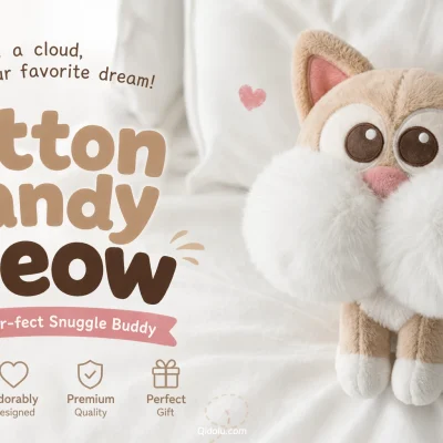 Fluffy Cheek Cat — “Cotton Candy Meow” Plush Toy